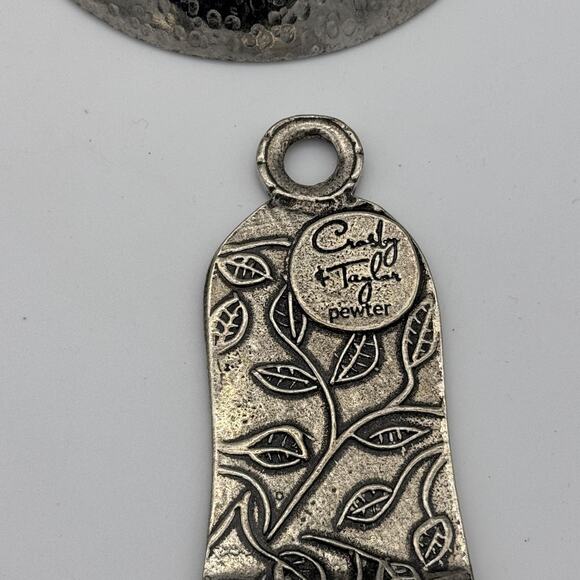 Crosby & Taylor Pewter Measuring Cup Set of 4 Hammered Bird Floral Kitchen Decor - Picture 6 of 8